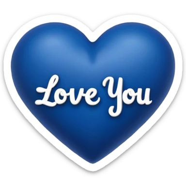 Dark Blue heart with the words Love You Ry in the middle  sticker