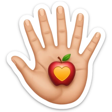 hand with gesture lines and a small tracking icon, hand tracking, apple emoji style sticker