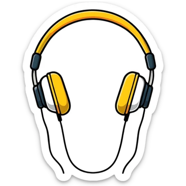 Smooth R&B songlist icon with headphones and soul vibes sticker