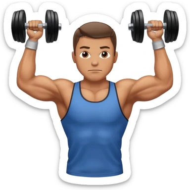 guy working out arms weights  sticker
