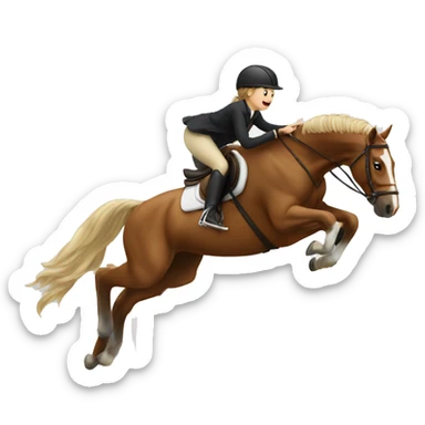 Girl on horse going over jump sticker