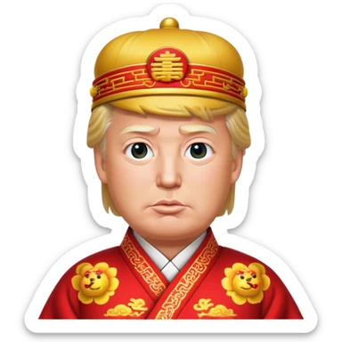 donald trump in traditional chinese garb sticker
