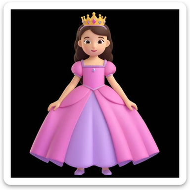 girls in a princess dress sticker