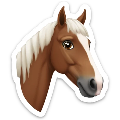 Bay horse with white star on face just face sticker