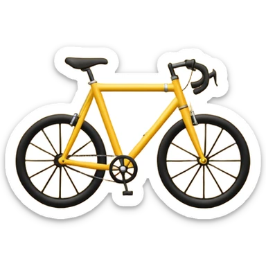 Create a Telugu Desam Party (TDP) flag emoji: bright solid yellow background, simple black bicycle icon in the center. Flat emoji style, bold colors, clean edges, no text, no gradients, no shadows. Square 1:1 ratio, transparent background, minimal and clear like a system emoji. sticker