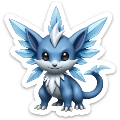 Elemental dark dusky mechanical frosty fairy-like fantasy epic rare Glalie-Sneasel-Togetic-Pokémon-Fakémon-hybrid-creature sticker