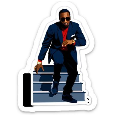 P diddy slipping on his own stairs sticker