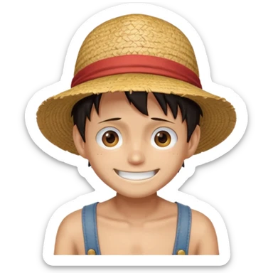 Luffy smiling animie style sticker