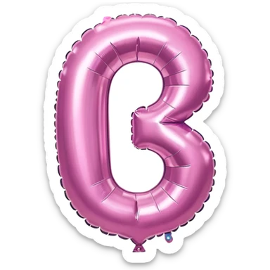 Pink foil balloon in the shape of a number cero sticker