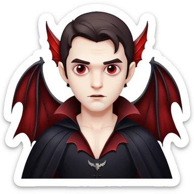 Handsome vampire with bat wings  sticker