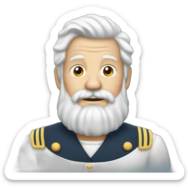 Old fashioned sailor with a white beard sticker