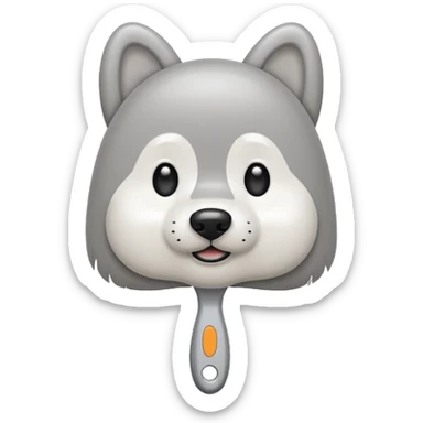 Wire dog brush gray and white sticker
