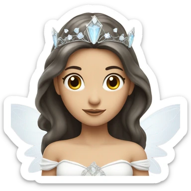 Brunette white fairy princess sticker