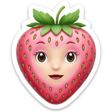 baby pink strawberry sticker