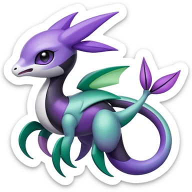 Violet-purple-black-white-gradients Meloetta-Rayquaza-Chatot-Pokémon-Fakémon-creature sticker