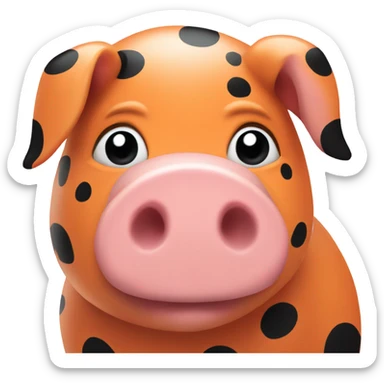 Orange pig with black spots  sticker