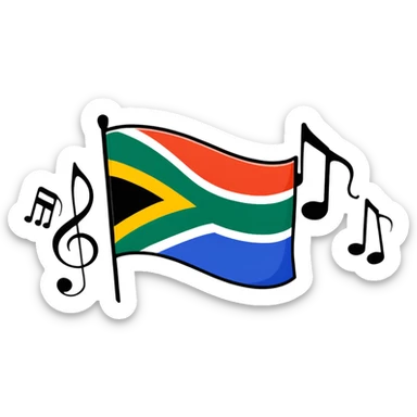 South African flag with musical notes sticker