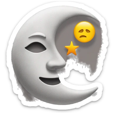 Moon and sun as one semicolon sticker