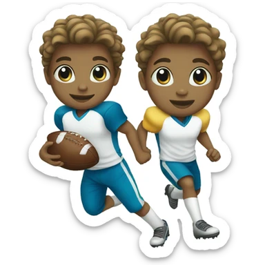 Kids playing foot ball  sticker