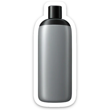 body wash in tall grey bottle with black lid sticker