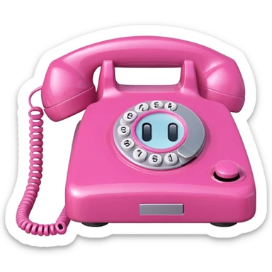 pink phone call \caller id bubble sticker