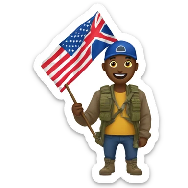 🇺🇿  men with flag sticker