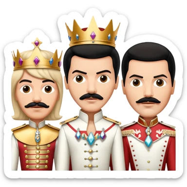 Queen band faces in diamond formation Bohemian Rhapsody music video sticker
