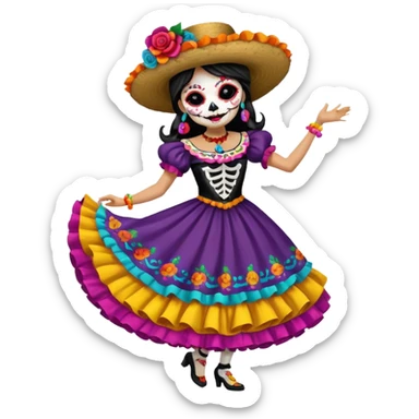 La catrina dancing zapateado  sticker