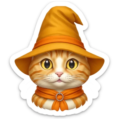 Yellow cat emoji wearing a sorting hat sticker