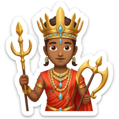 indian god with Poseidon trident sticker