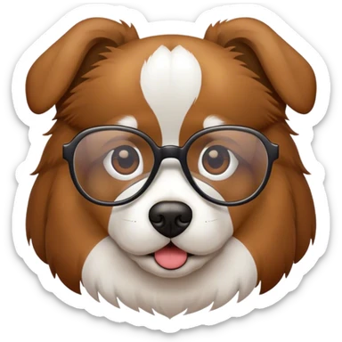 Dog with glasses sticker