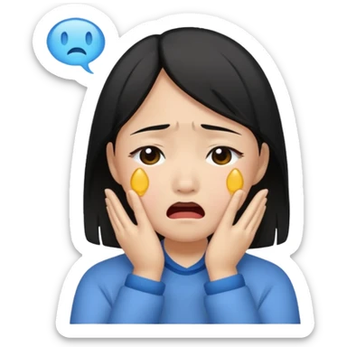 Asian girl crying more like this 😭 sticker