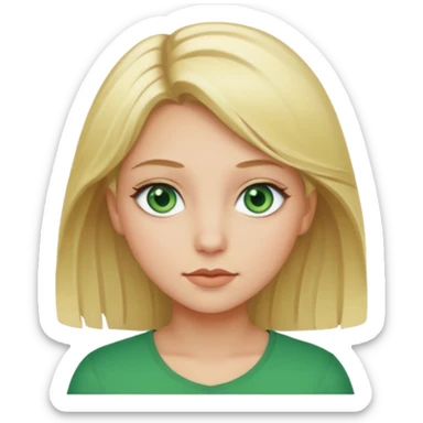 Girl blonde Green eyes sticker