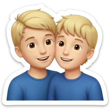 Two boys kissing sticker