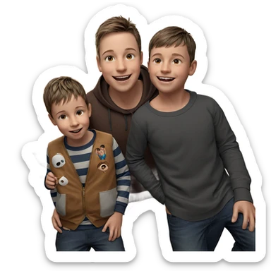 boys smiling together indoors sticker