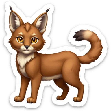 Epic Cute Dark Warm Caracal-Bobcat-Sergal-Vernid full body sticker