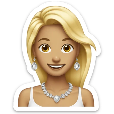 blonde girl with jewelry smile sticker