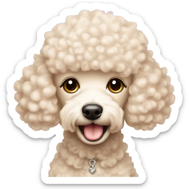 cream mini poodle good morning  sticker
