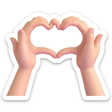 hands forming a heart shape sticker