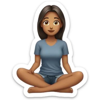 Girl sitting on her knees sticker