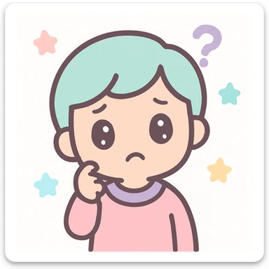 confused person, kawaii style sticker