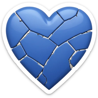 blue heart with small crack sticker