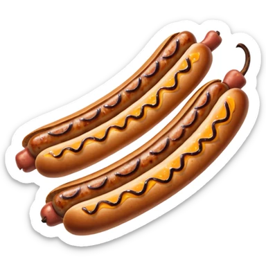 grilled bratwurst sausage, curved sticker