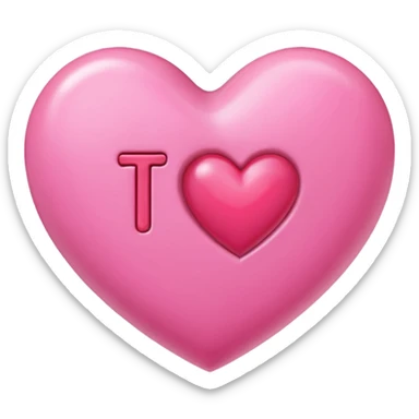 TY letters inside a pink heart,  sticker