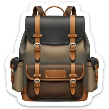 Black and brown and dark-grey and beige vintage academia BACKPACK sticker