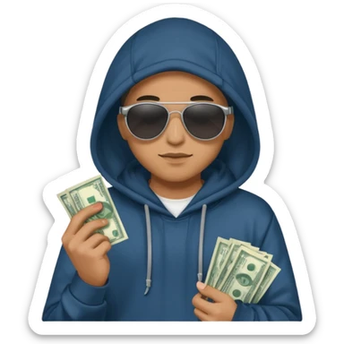 hoodie, sunglasses, money ALL DIGITAL sticker