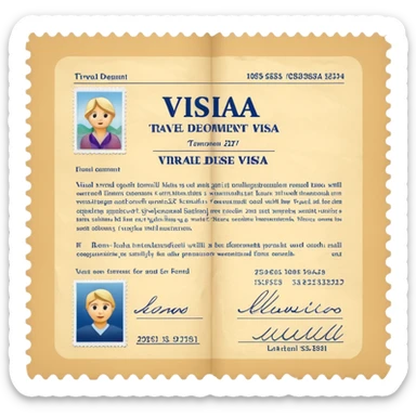 travel visa document sticker