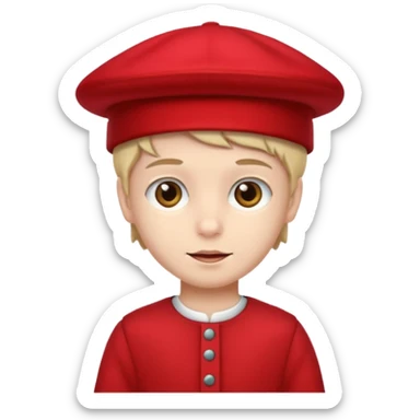 red hat and red dress boy sticker