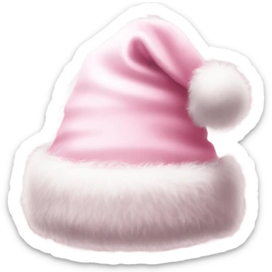light pink fluffy santa hat sticker