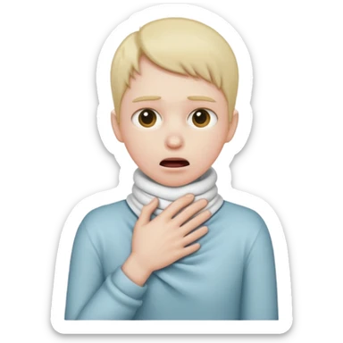 choking self hands wrapped around neck sticker